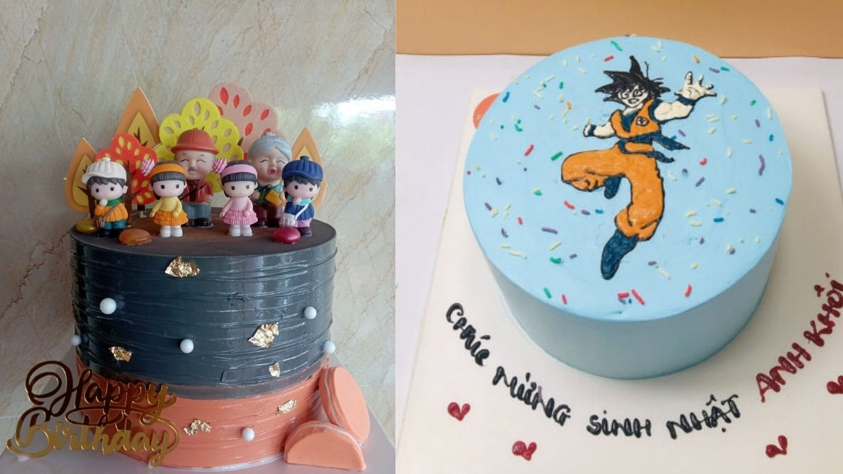 Ảnh bánh kem nhân vật anime sống động