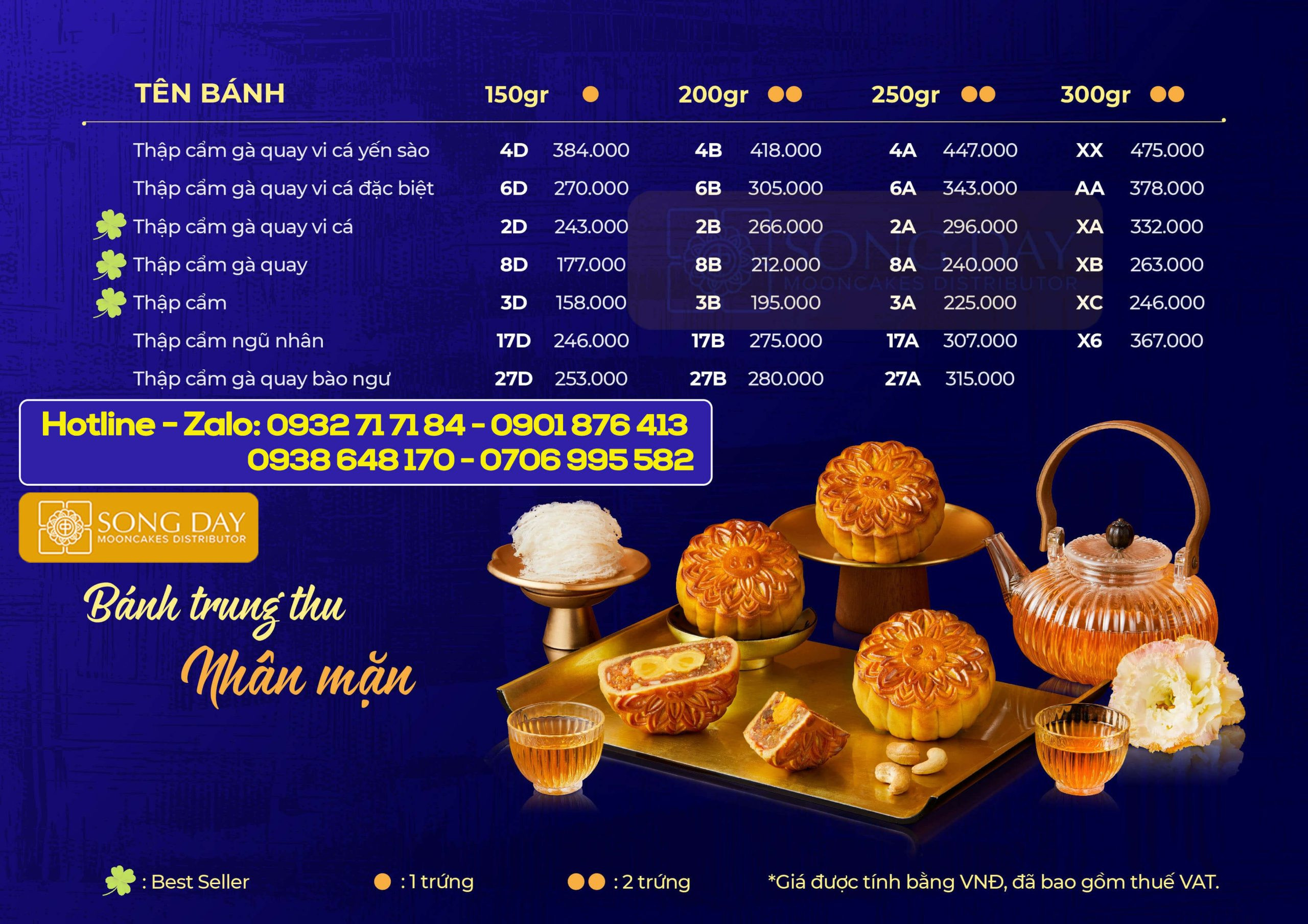 Bảng giá chi tiết bánh trung thu Givral nhân mặn 2025