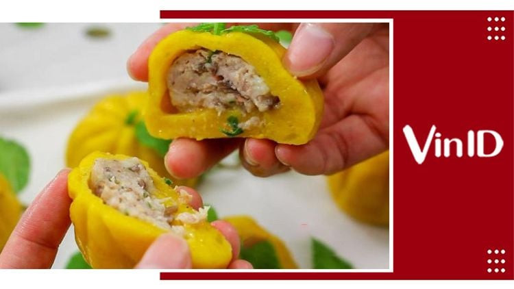 Bánh bí đỏ hấp nhân thịt mặn mà