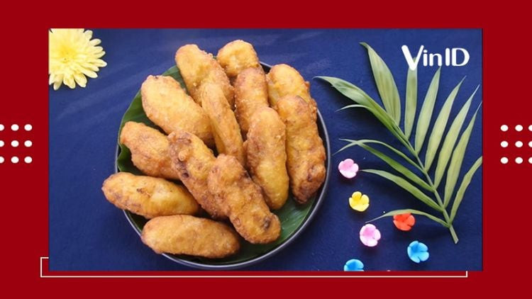Bánh chuối chiên bột gạo với lớp vỏ xốp giòn