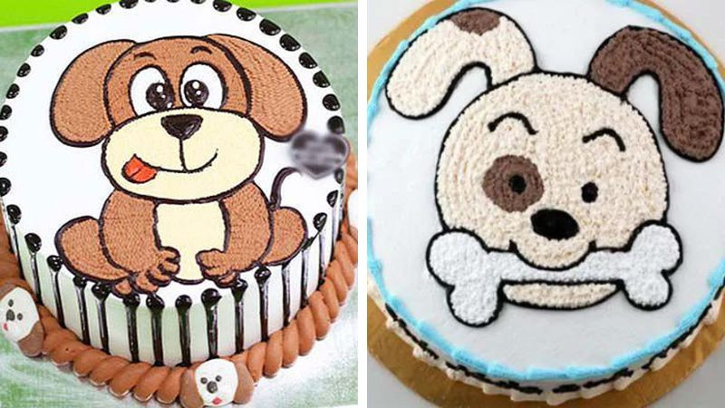 Bánh kem hình chú chó Puppy dễ thương cho bé trai tuổi Tuất