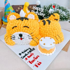 Bánh kem hình con cọp độc đáo với khuôn mặt hổ đáng yêu, điểm nhấn cho mọi bữa tiệc đặc biệt