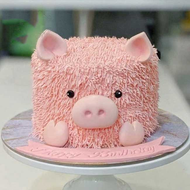 Bánh kem hình con heo 3D ấn tượng cho bé trai