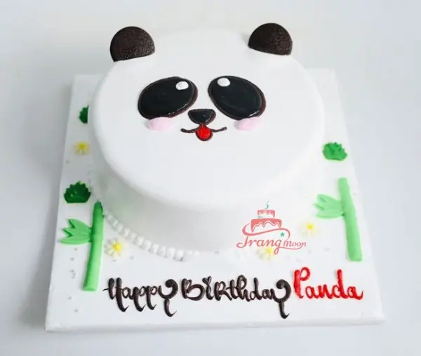 Bánh kem hình gấu trúc đơn giản đáng yêu dành cho bé
