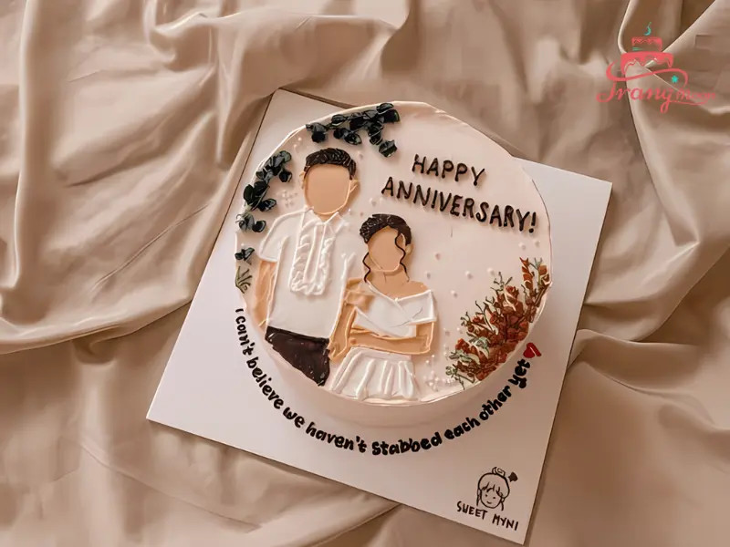 bánh kem kỷ niệm 1 năm ngày cưới lãng mạn