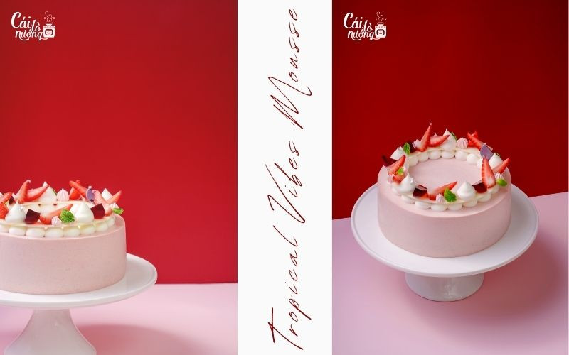 Bánh kem mousse ổi hồng chanh dây mềm mịn, hương vị tươi mát