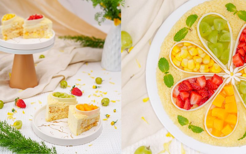 Bánh kem sinh nhật con trai vị bắp thơm ngon
