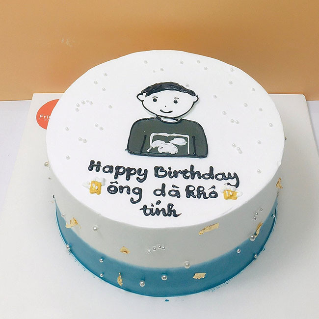 Bánh kem sinh nhật đơn giản nhưng tinh tế cho ba