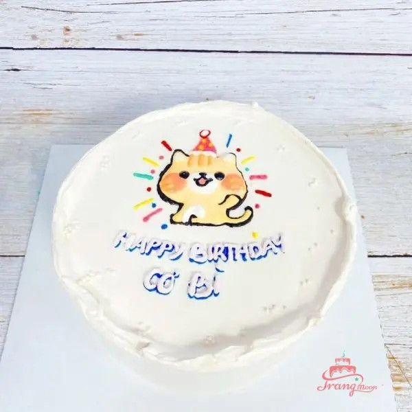 Bánh kem sinh nhật thôi nôi bé trai hình chú hổ dũng mãnh