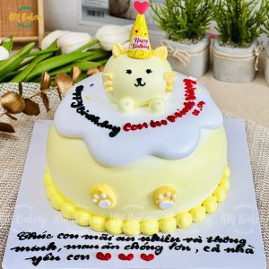 Bánh kem tạo hình mèo vàng