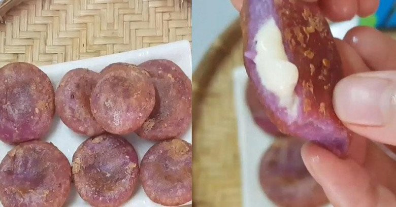 Bánh khoai mỡ nhân phô mai đã chiên vàng giòn và hấp dẫn