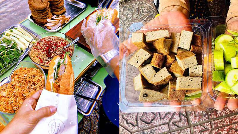 Bánh mì chả cá nóng giòn tại Bamicha với hành phi thơm lừng