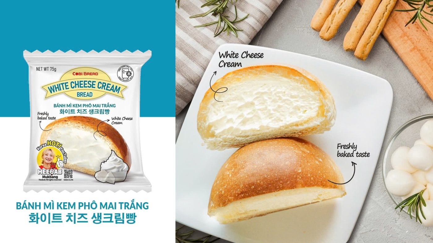 Bánh mì kem tươi nhân phô mai trắng thơm ngon