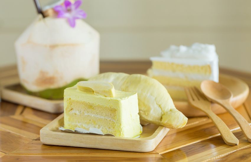 Bánh phô mai sầu riêng nướng cháy cạnh, thơm ngon béo ngậy