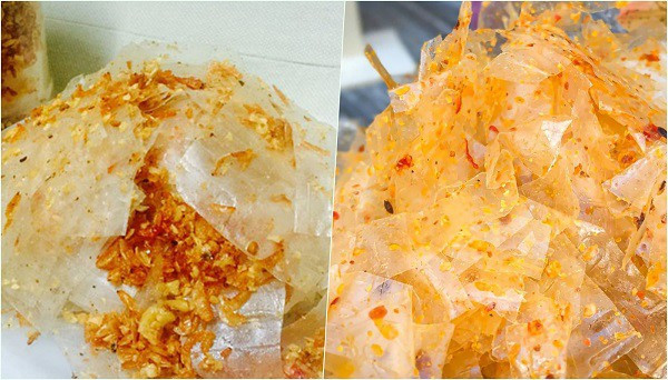Bánh tráng trộn muối tôm và tỏi phi