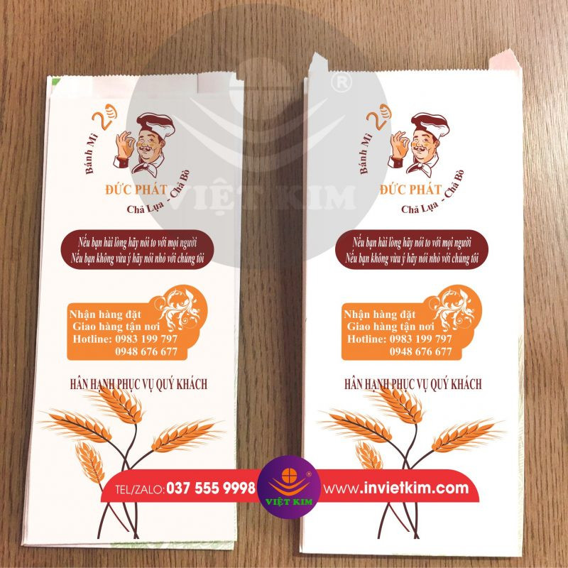 Bao bì bánh mì thiết kế hai màu cam và nâu độc đáo