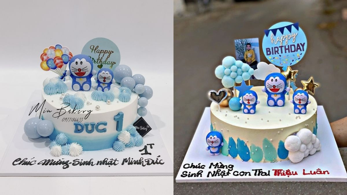 Bé nào cũng thích tạo hình bánh Doraemon