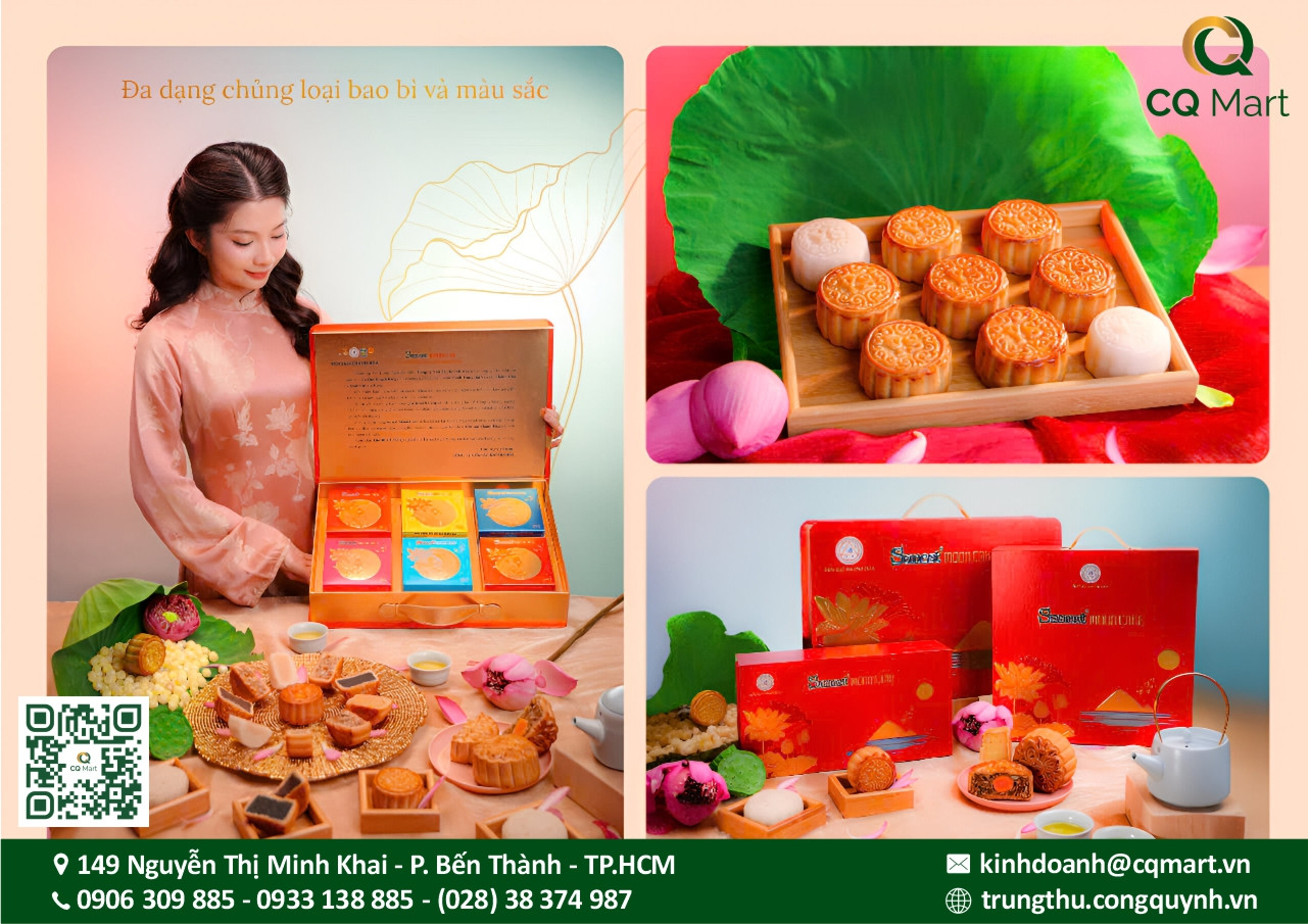 Bộ hộp sáu bánh trung thu yến sào cao cấp, sang trọng, đầy đủ hương vị