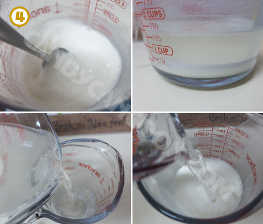 Bột gạo được ngâm trong nước vôi trong chuẩn bị làm bánh đúc