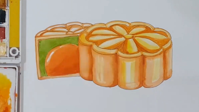 Hoàn thiện tranh tô màu bánh trung thu