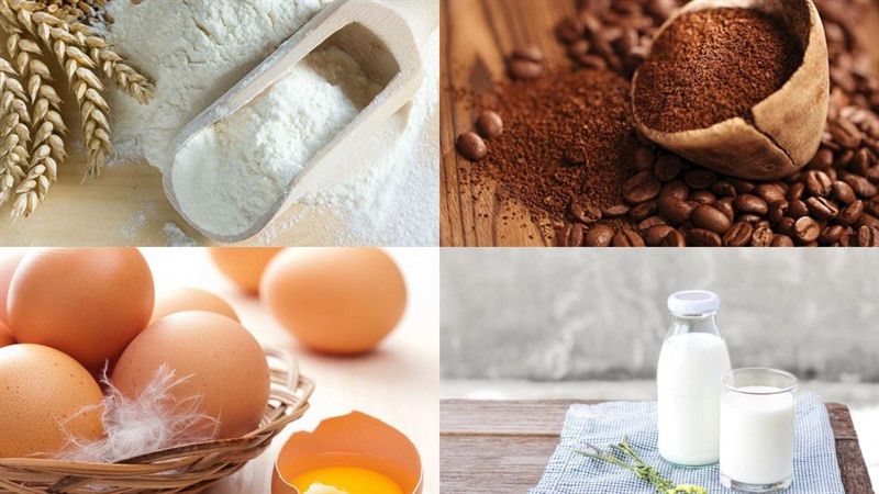 Các nguyên liệu cần thiết để làm bánh bông lan cà phê tươi ngon tại nhà