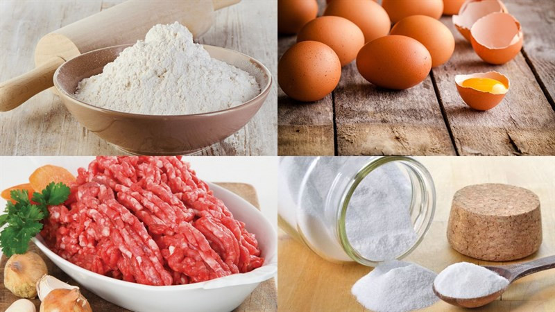 Các nguyên liệu cơ bản chuẩn bị cho cách làm bánh bao bằng bột mì