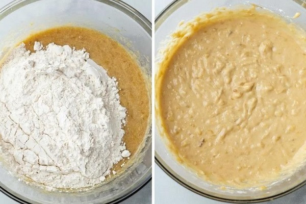 các nguyên liệu làm bánh chuối nướng hòa quyện