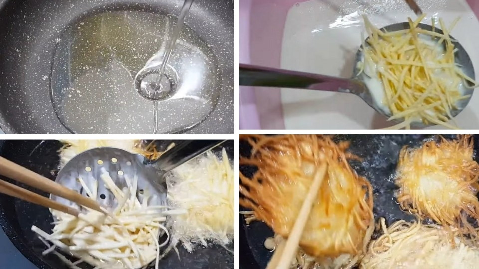 Chiên bánh khoai lang