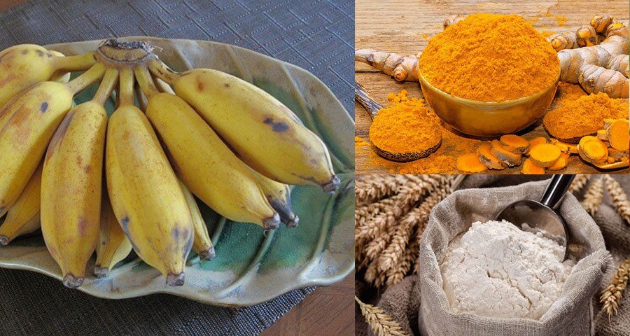 Chuẩn bị nguyên liệu làm bánh chuối chiên bằng bột mì