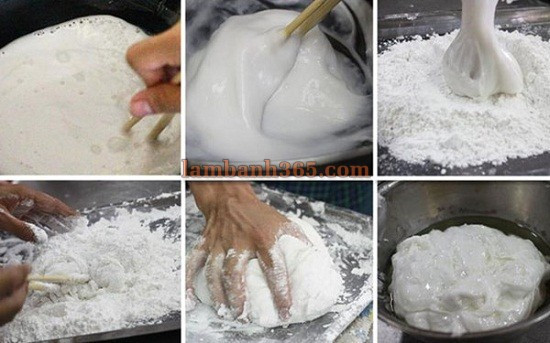 Chuẩn bị vỏ bánh bột lọc từ bột năng dẻo mịn