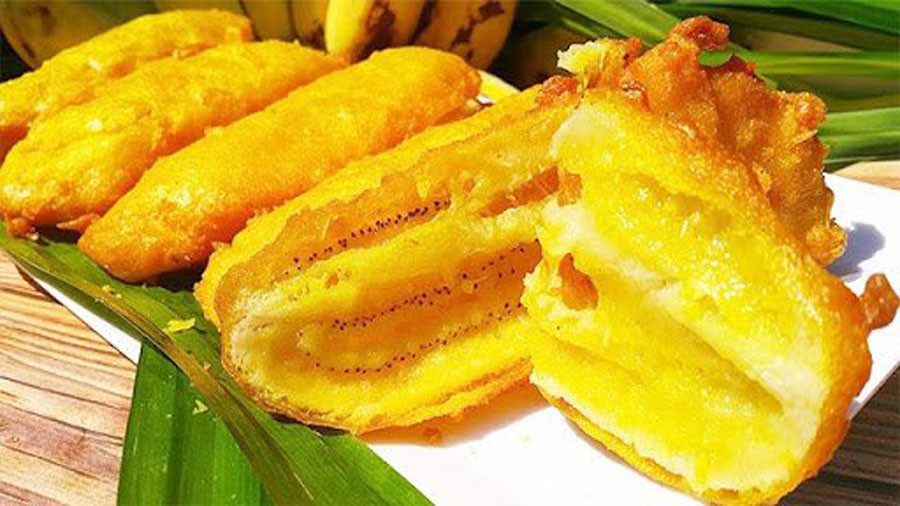 Chuối chiên pha sẵn đã chiên vàng