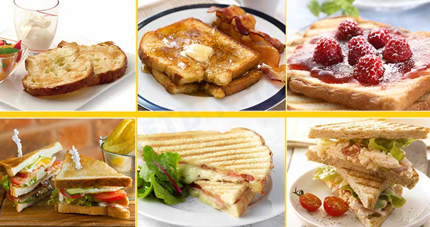Đa dạng các loại bánh mì có thể nướng với lò nướng bánh mì sandwich