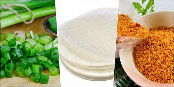 Hành lá và muối tôm cho bánh tráng trộn