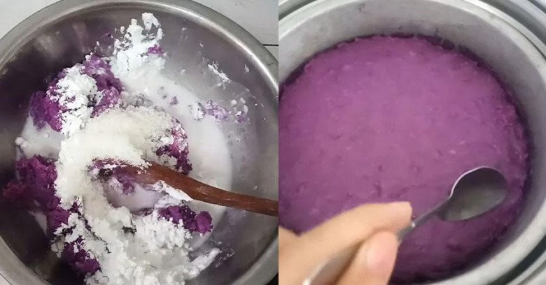 Hỗn hợp bột khoai mỡ và bột năng đã được nhào mịn