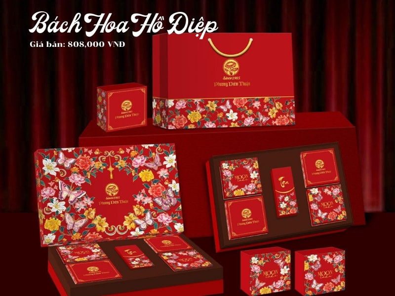 Hộp Bách Hoa Hồ Điệp của bánh trung thu Diêm Thuận với thiết kế sang trọng