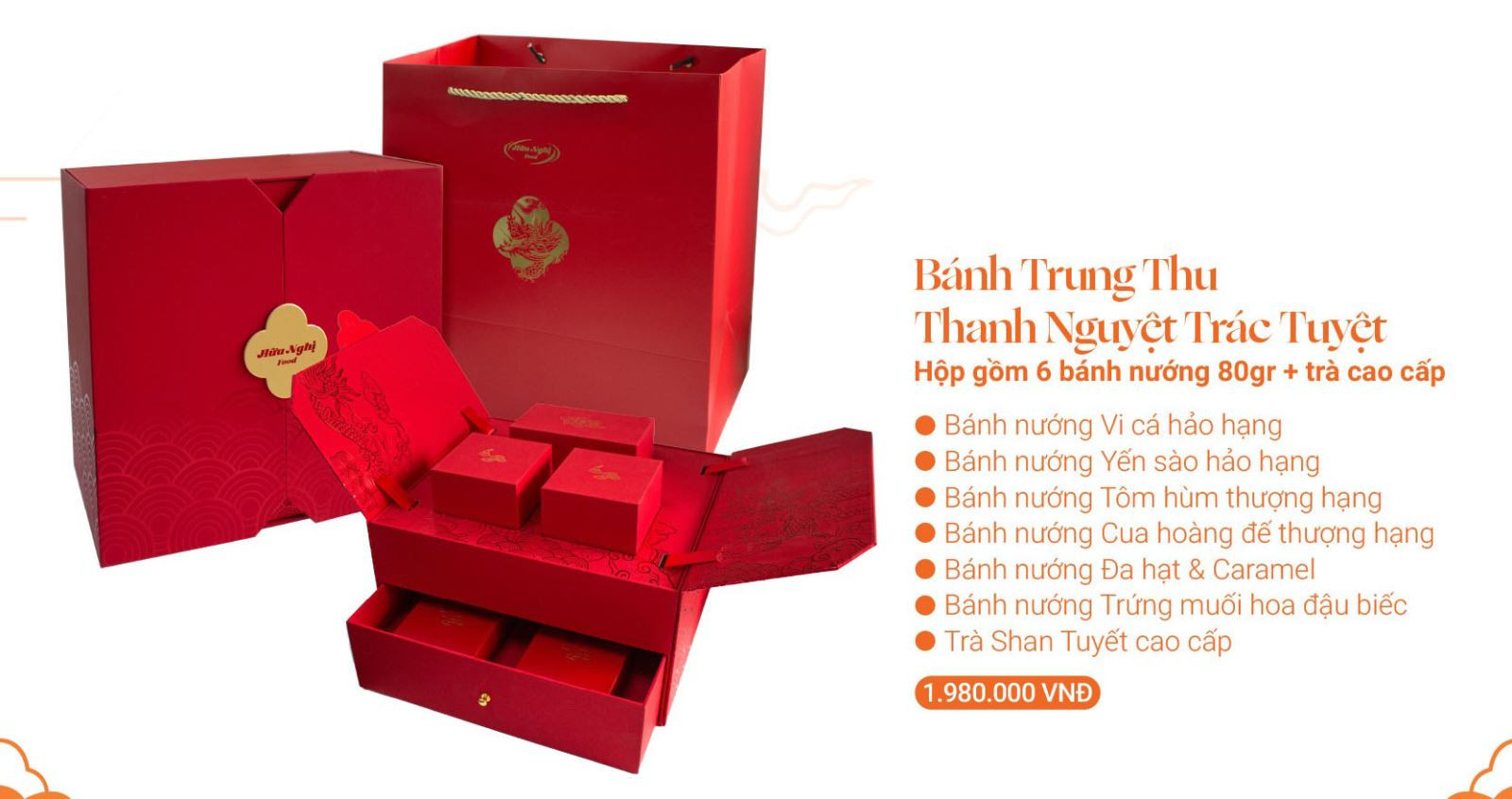 Hộp bánh trung thu cao cấp Hữu Nghị Thanh Nguyệt Trác Tuyệt