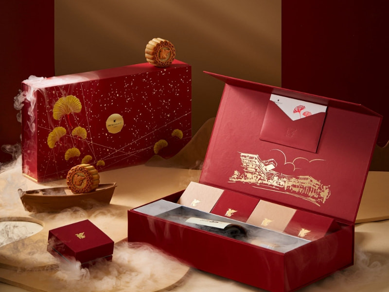 Hộp bánh trung thu Marriott 2024 4 bánh kèm rượu thượng hạng