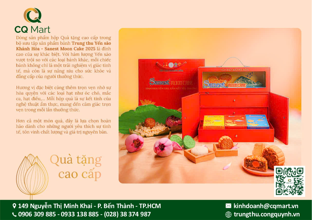 Hộp chín bánh trung thu yến sào với thiết kế đẳng cấp và hương vị phong phú