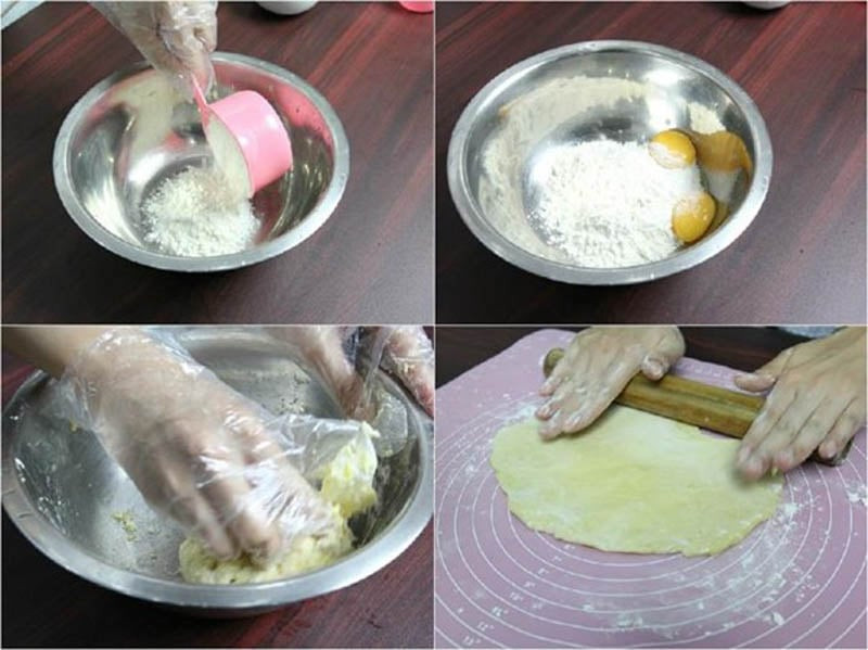 Kỹ thuật nhào và cán bột làm vỏ bánh trứng sữa giòn rụm