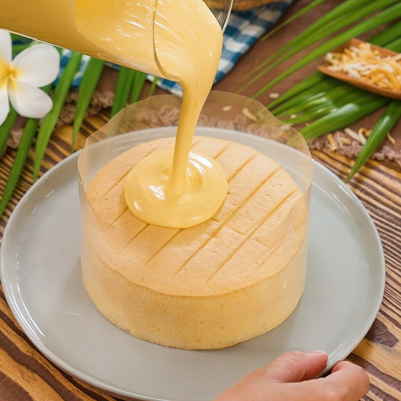 Làm kem trứng dừa cho bánh bông lan kem trứng