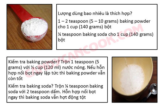 Lưu ý quan trọng khi dùng bột nở và baking soda làm bánh bông lan