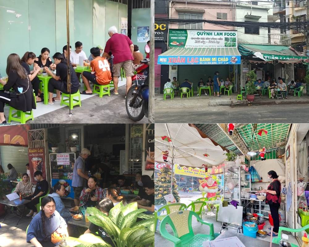Mặt tiền tiệm bánh mì chảo Xuân Lạc