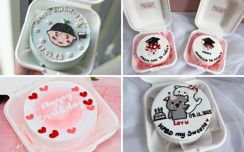 Mẫu bánh kem bento dễ thương Tiệm Bánh Nhí Hoa