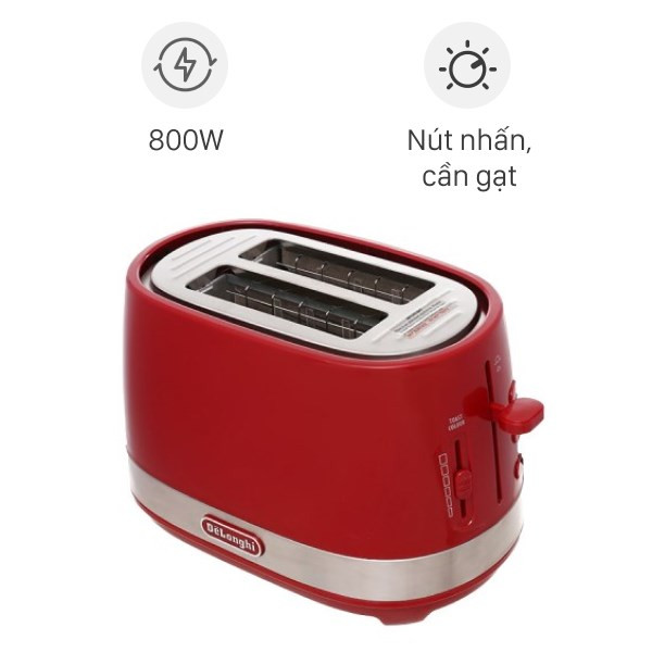 Máy nướng bánh mì Delonghi CTLA2103.R màu đỏ