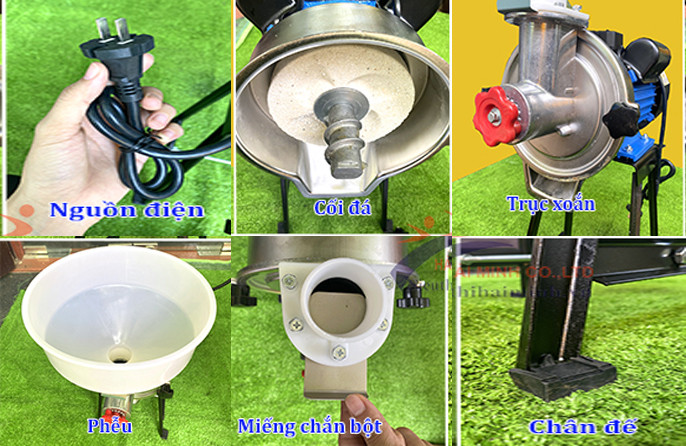 Máy xay bột nước đang nghiền gạo cho độ mịn hoàn hảo