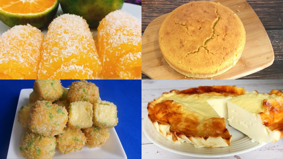 Một mâm bánh nướng đa dạng được làm từ bột bắp và trứng, thể hiện sự phong phú của các công thức làm bánh