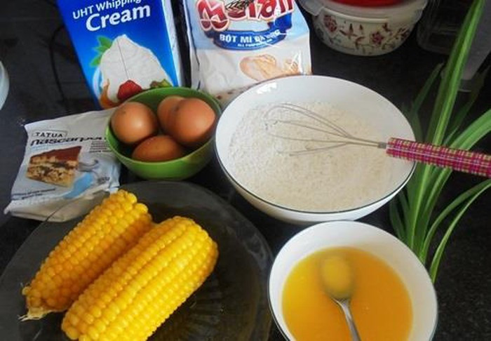 Nguyên liệu cần thiết để làm bánh kem bắp Givral tại nhà