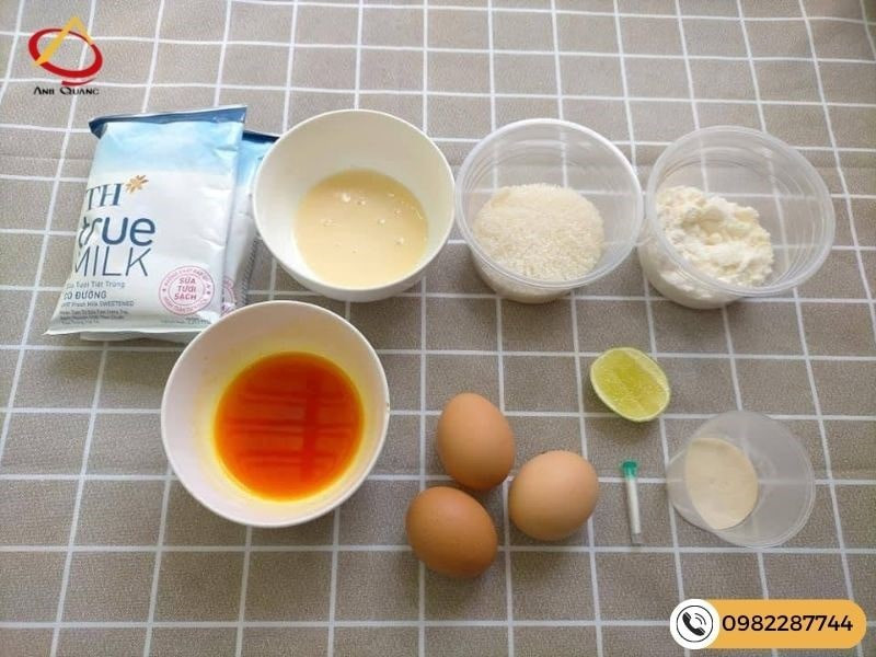 Nguyên liệu chuẩn bị làm bánh flan sữa đặc tại nhà