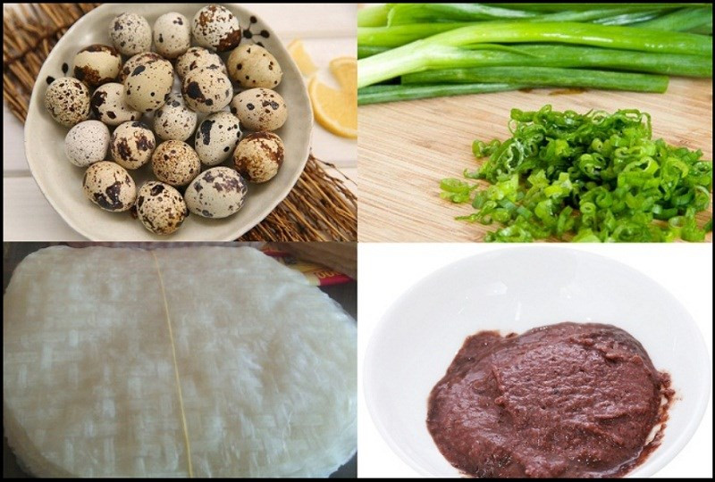 Nguyên liệu chuẩn bị làm bánh tráng mắm ruốc bằng chảo