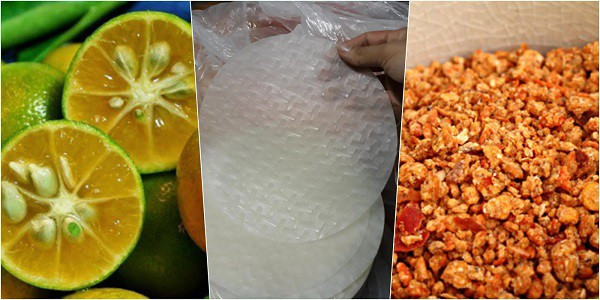 Nguyên liệu đơn giản làm bánh tráng trộn muối tôm